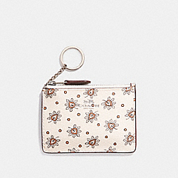 COACH F11849 Mini Skinny Id Case In Forest Bud Print Coated Canvas SILVER/CHALK MULTI