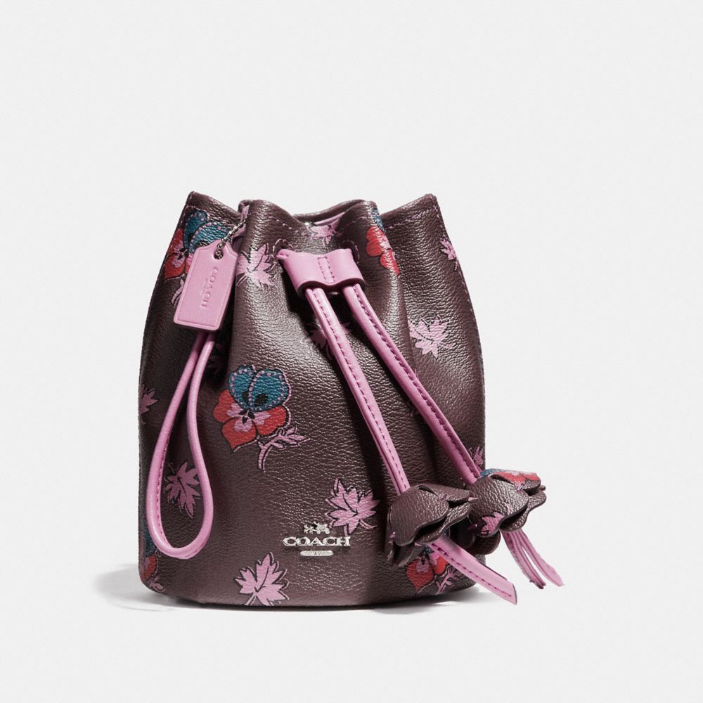 PETAL WRISTLET IN WILDFLOWER PRINT COATED CANVAS - SILVER/OXBLOOD MULTI - COACH F11875