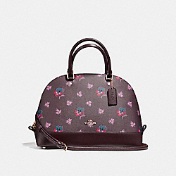 SIERRA SATCHEL IN WILDFLOWER PRINT COATED CANVAS - COACH f11919 - LIGHT GOLD/OXBLOOD 1