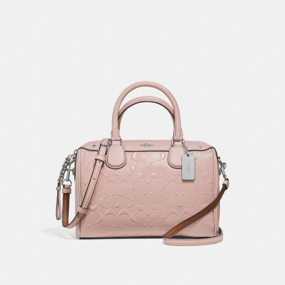 COACH f11920 MINI BENNETT SATCHEL SILVER/LIGHT PINK