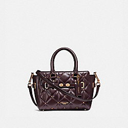 MINI BLAKE CARRYALL WITH QUILTING - COACH f11922 - LIGHT GOLD/OXBLOOD 1