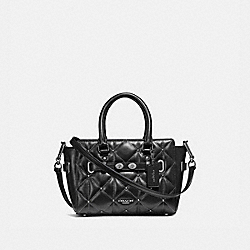 MINI BLAKE CARRYALL WITH QUILTING - f11922 - ANTIQUE NICKEL/BLACK