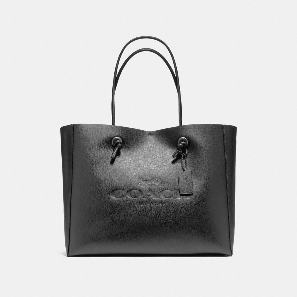 SHOPPING TOTE 39 IN POLISHED PEBBLE LEATHER - BLACK ANTIQUE NICKEL/BLACK - COACH F11941