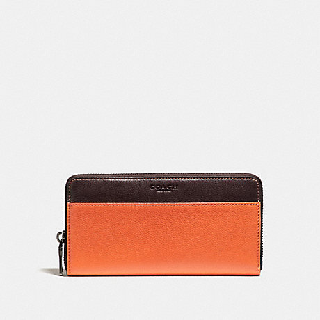 COACH ACCORDION WALLET IN COLORBLOCK LEATHER - CORAL - f11947