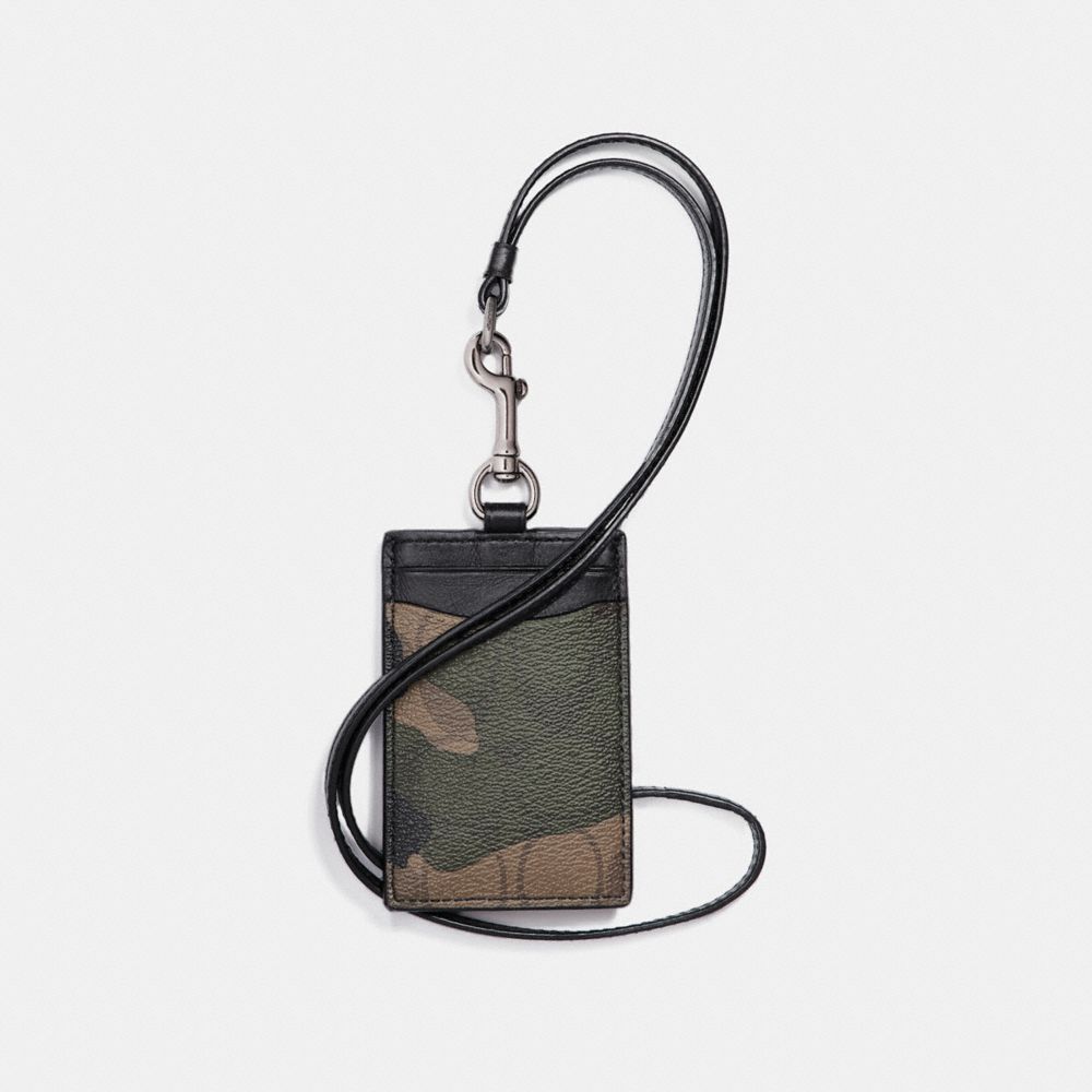 COACH F11984 - ID LANYARD IN SIGNATURE CANVAS WITH CAMO PRINT MAHOGANY/DARK GREEN CAMO