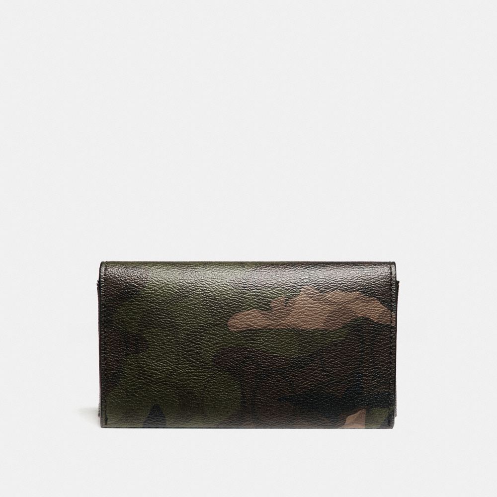 COACH f12000 UNIVERSAL PHONE CASE IN SIGNATURE CAMO COATED CANVAS MAHOGANY/DARK GREEN CAMO