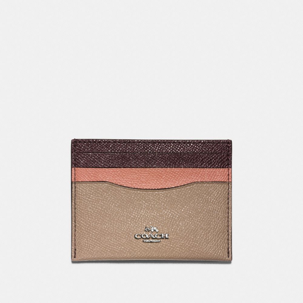 COACH F12070 - CARD CASE IN COLORBLOCK SV/STONE/MELON MULTI