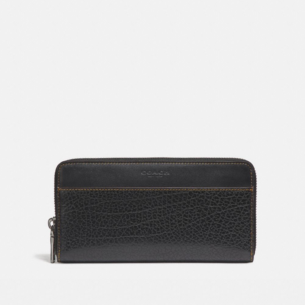 COACH ACCORDION WALLET - BLACK - f12130