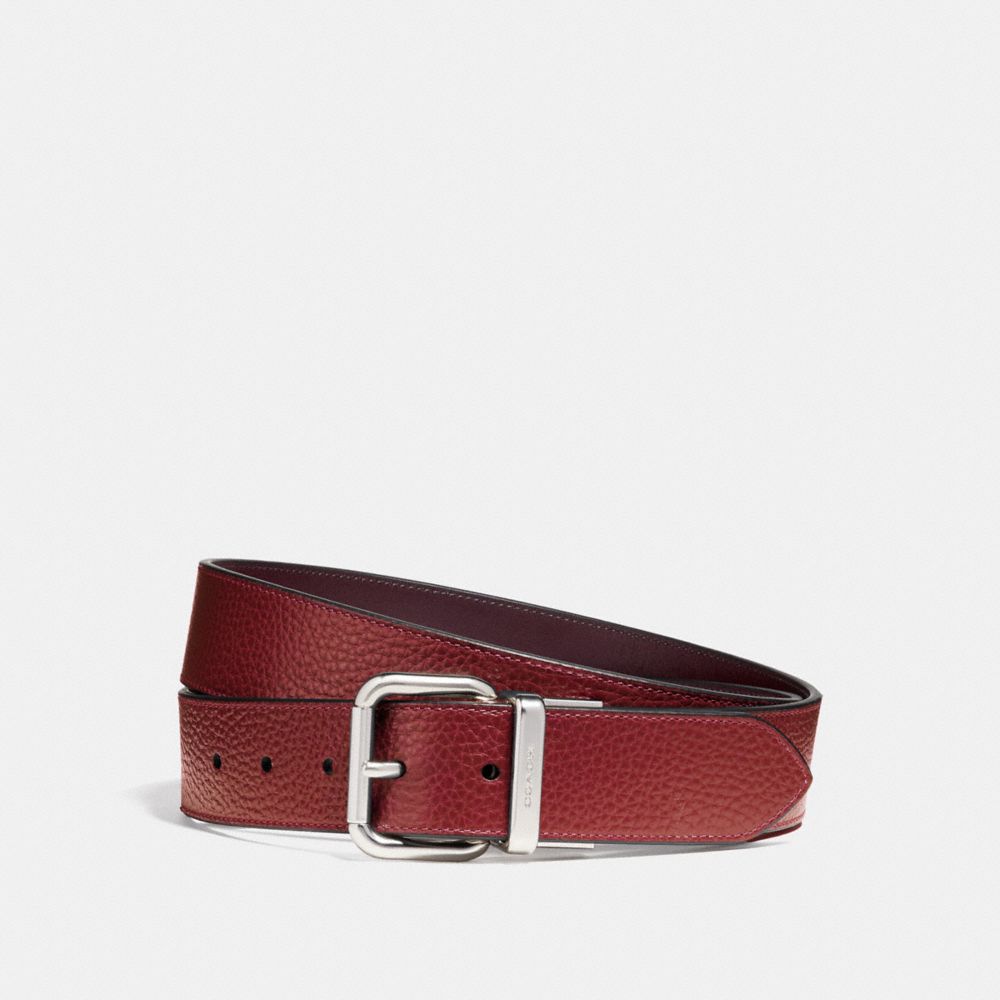 WIDE JEANS BUCKLE CUT-TO-SIZE REVERSIBLE BELT - f12153 - TERRACOTTA/OXBLOOD