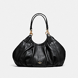 LILY SHOULDER BAG IN REFINED NATURAL PEBBLE LEATHER - COACH f12155 - LIGHT GOLD/BLACK