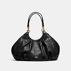 LILY SHOULDER BAG IN REFINED NATURAL PEBBLE LEATHER - LIGHT GOLD/BLACK - COACH F12155