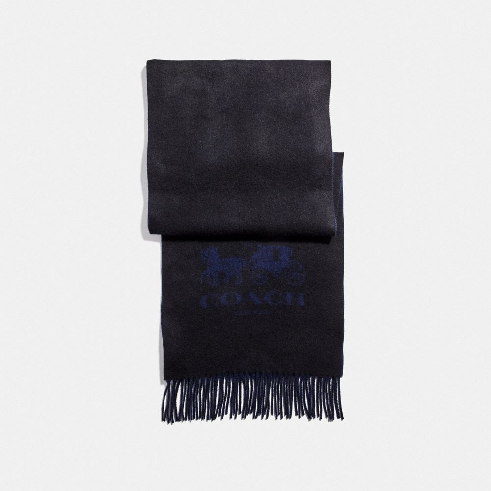 COACH F12166 Signature Cashmere Scarf BLACK/MIDNIGHT