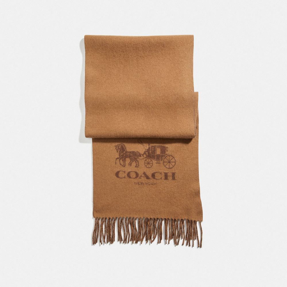 COACH F12166 Signature Cashmere Scarf CAMEL/SADDLE