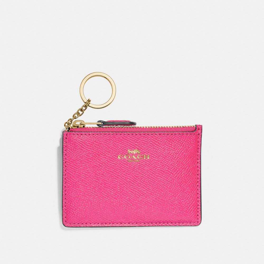 MINI SKINNY ID CASE - PINK RUBY/GOLD - COACH F12186