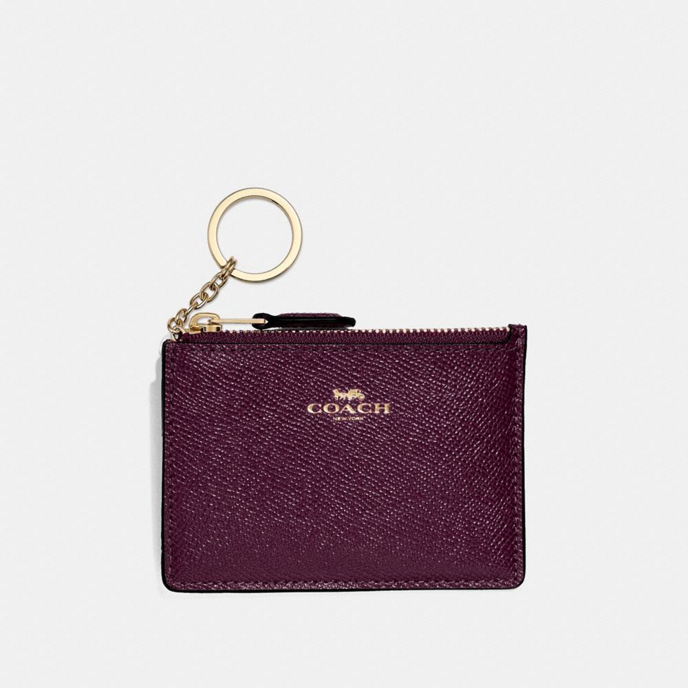 MINI SKINNY ID CASE - F12186 - OXBLOOD 1/LIGHT GOLD