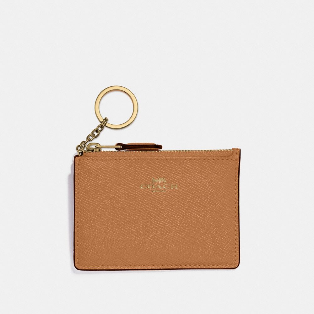 MINI SKINNY ID CASE - LIGHT SADDLE/GOLD - COACH F12186