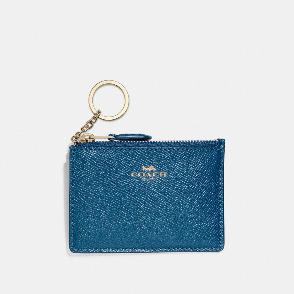 MINI SKINNY ID CASE - f12186 - INK BLUE/LIGHT GOLD