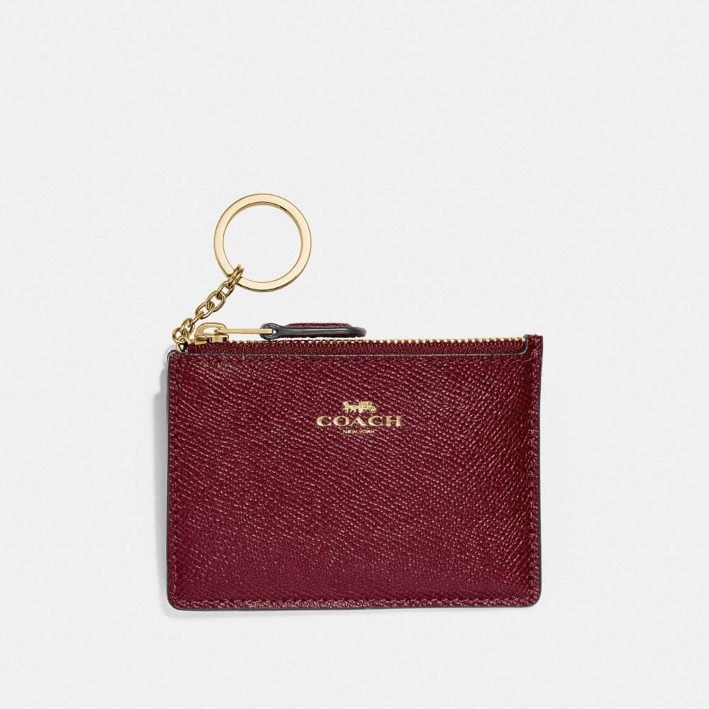 COACH MINI SKINNY ID CASE - WINE/IMITATION GOLD - F12186