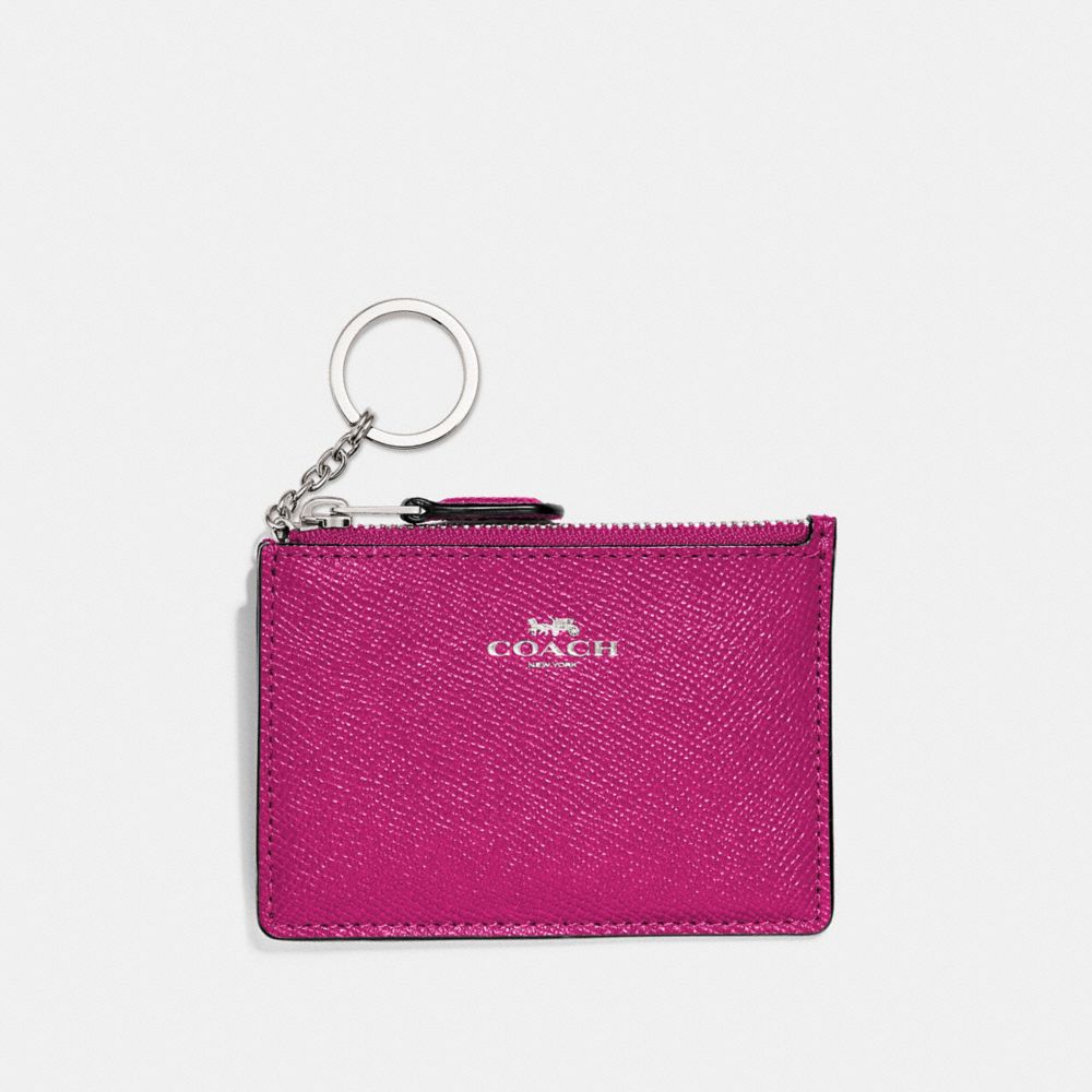 COACH MINI SKINNY ID CASE - CERISE/SILVER - F12186