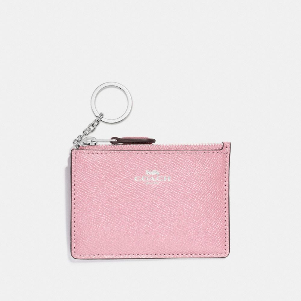 MINI SKINNY ID CASE - f12186 - SILVER/BLUSH 2