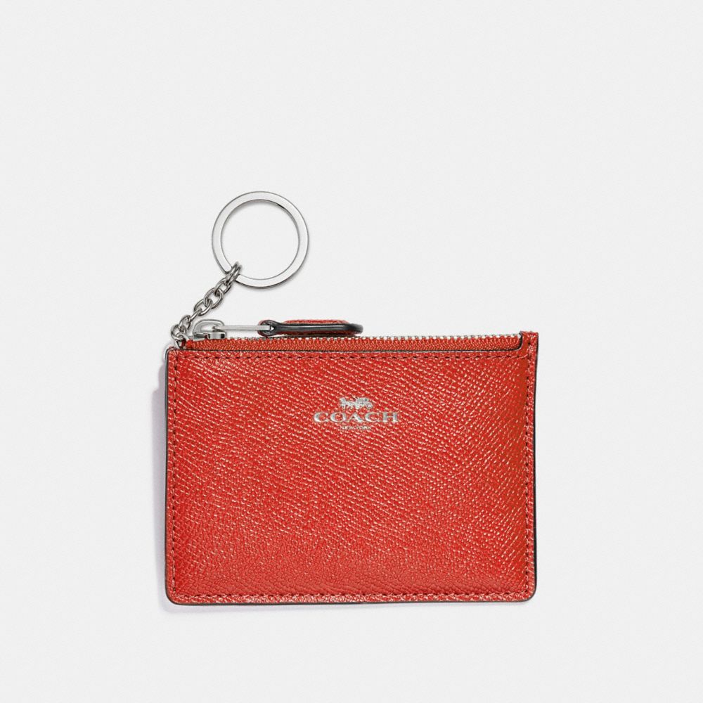 COACH F12186 Mini Skinny Id Case SILVER/WATERMELON