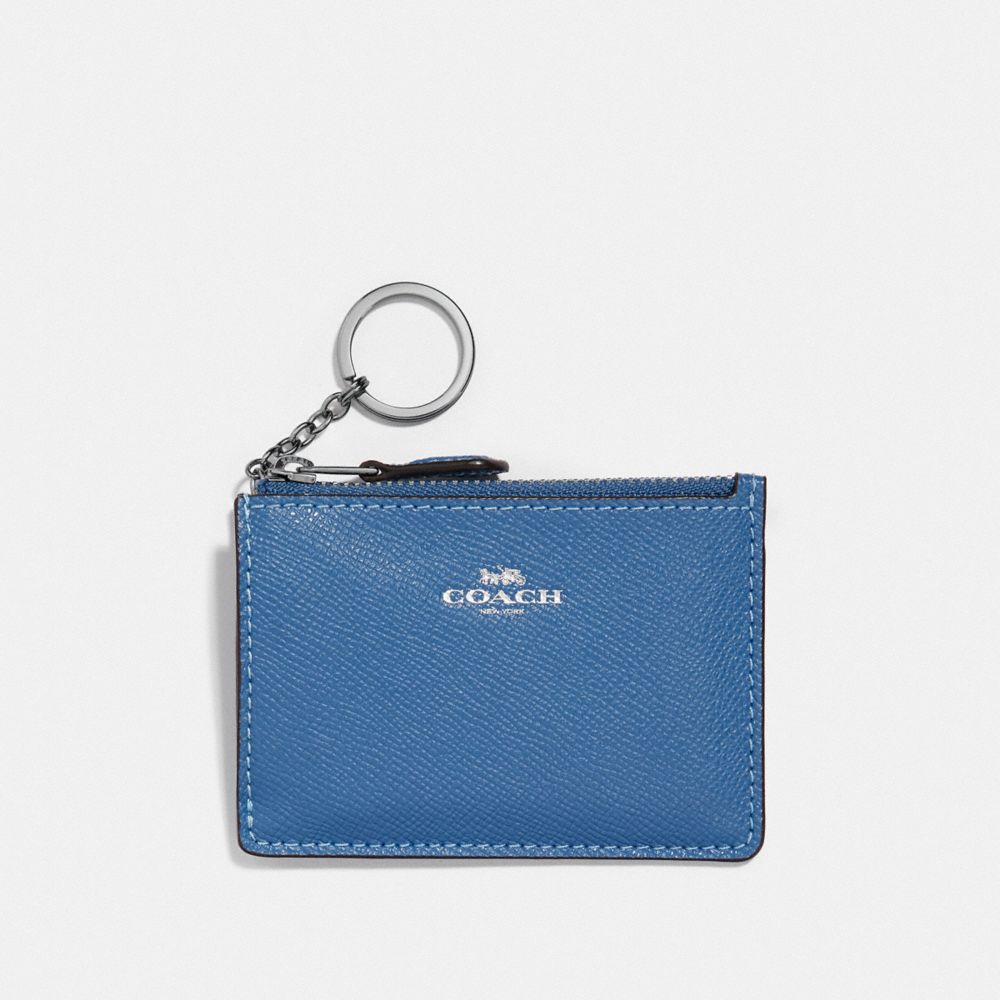 COACH MINI SKINNY ID CASE - SKY BLUE/SILVER - F12186