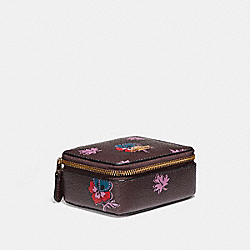 JEWELRY BOX IN WILDFLOWER PRINT COATED CANVAS - COACH f12522 - LIGHT GOLD/OXBLOOD 1