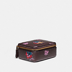 COACH JEWELRY BOX IN WILDFLOWER PRINT COATED CANVAS - LIGHT GOLD/OXBLOOD 1 - F12522