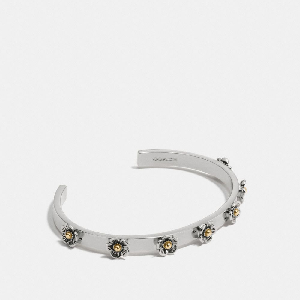 TEA ROSE OPEN CUFF - SILVER - COACH F12756