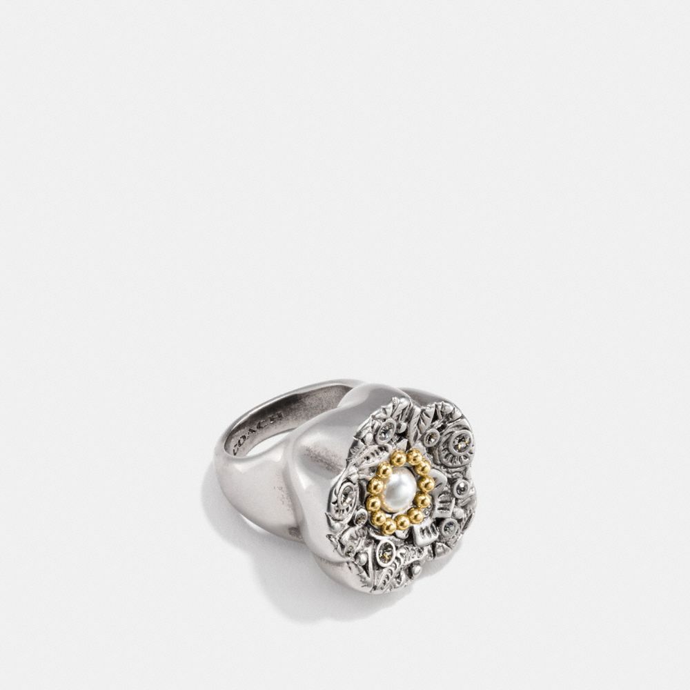 TOOLED RING - COACH f12759 - SILVER