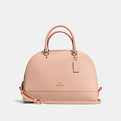 SIERRA SATCHEL IN CROSSGRAIN LEATHER WITH MULTI EDGEPAINT - COACH f13000 - IMITATION GOLD/NUDE PINK MULTI