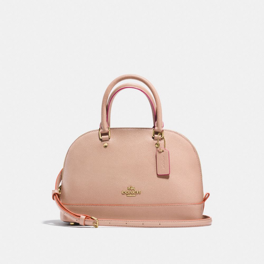 COACH F13310 - MINI SIERRA SATCHEL IN CROSSGRAIN LEATHER WITH MULTI EDGEPAINT IMITATION GOLD/NUDE PINK MULTI