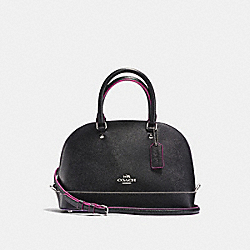 COACH F13310 - MINI SIERRA SATCHEL IN CROSSGRAIN LEATHER WITH MULTI EDGEPAINT SILVER/BLACK MULTI