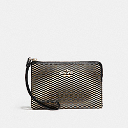 CORNER ZIP WRISTLET IN LEGACY JACQUARD - f13311 - LIGHT GOLD/MILK