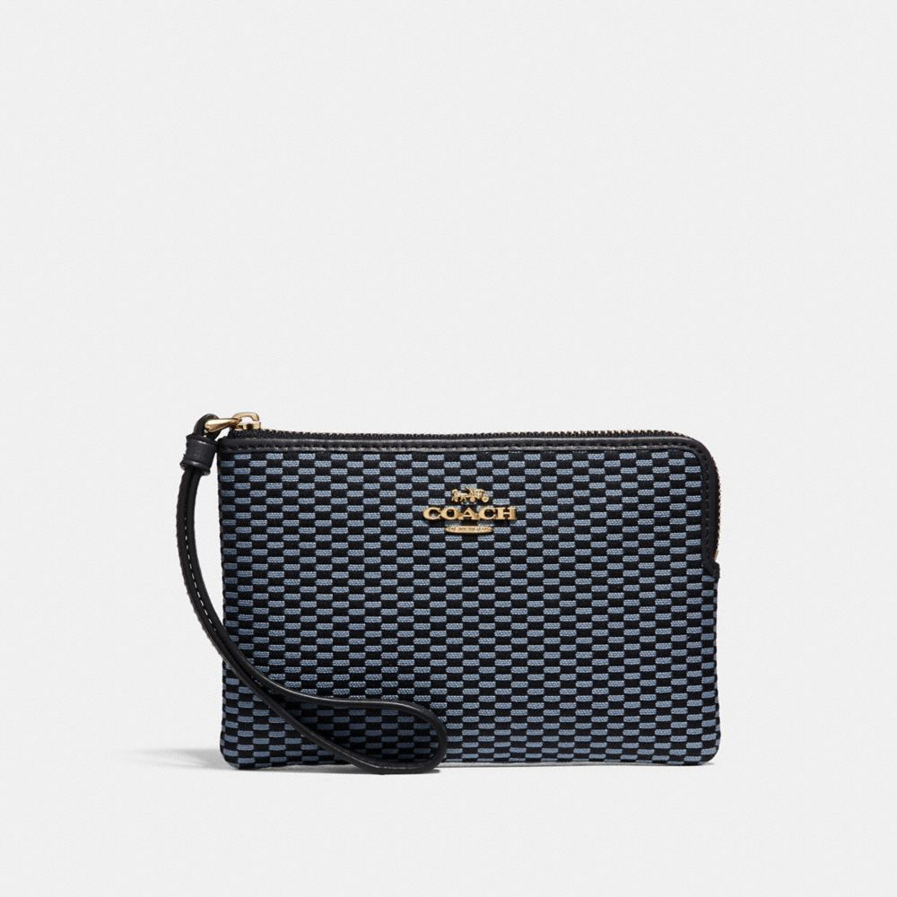 CORNER ZIP WRISTLET - f13311 - BLUE/MULTI/LIGHT GOLD