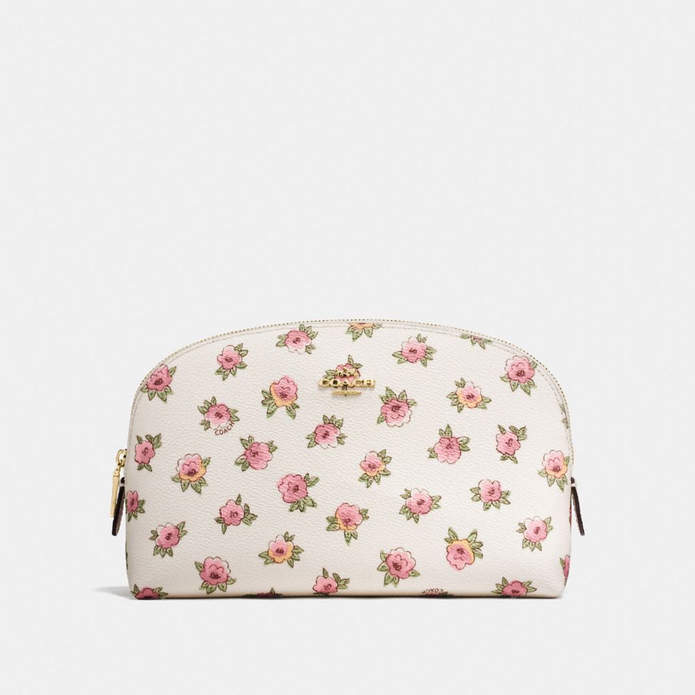 COACH COSMETIC CASE 22 WITH FLOWER PATCH PRINT - LI/FLOWER PATCH - F13317