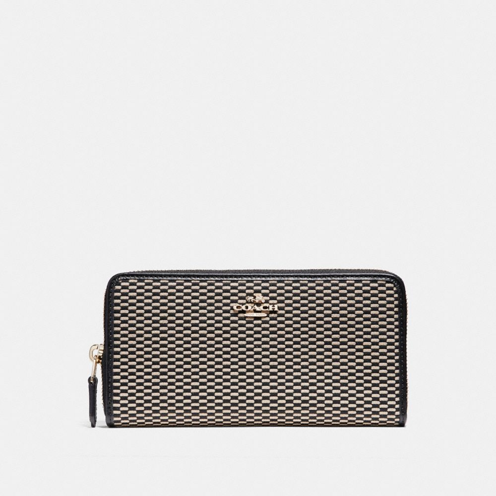 ACCORDION ZIP WALLET IN LEGACY JACQUARD - f13677 - LIGHT GOLD/MILK