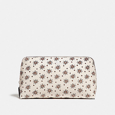 COACH F13696 COSMETIC CASE 22 WITH FOREST BUD PRINT SILVER/CHALK-MULTI