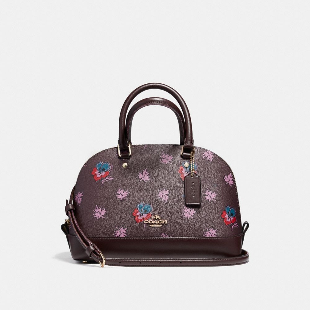 COACH F13752 Mini Sierra Satchel In Wildflower Print Coated Canvas LIGHT GOLD/OXBLOOD 1