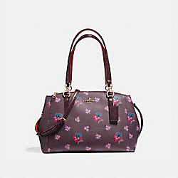 SMALL CHRISTIE CARRYALL IN WILDFLOWER PRINT COATED CANVAS - COACH f13768 - LIGHT GOLD/OXBLOOD 1