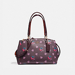 COACH F13768 Small Christie Carryall In Wildflower Print Coated Canvas LIGHT GOLD/OXBLOOD 1