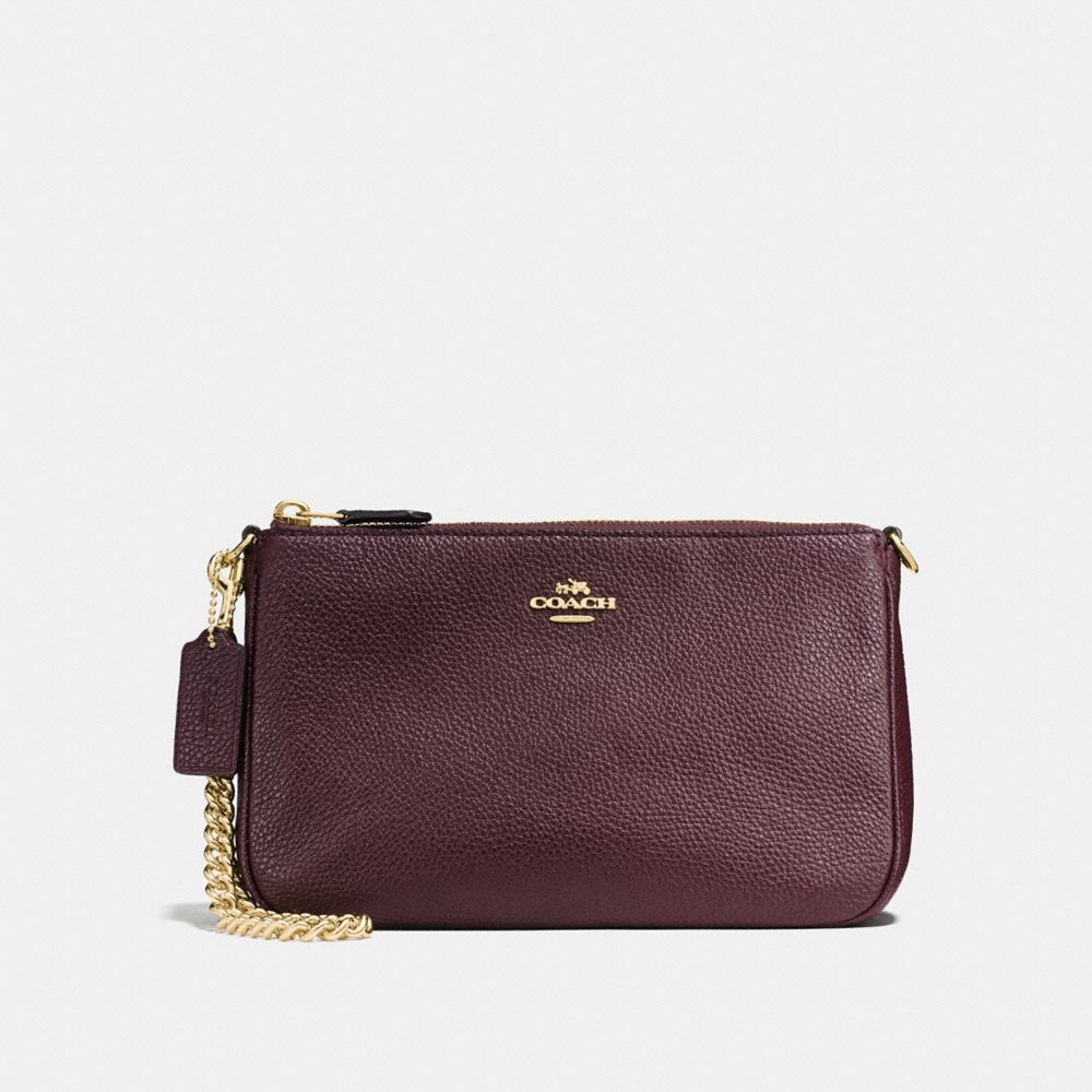 COACH F13947 - NOLITA WRISTLET 22 OXBLOOD/LIGHT GOLD