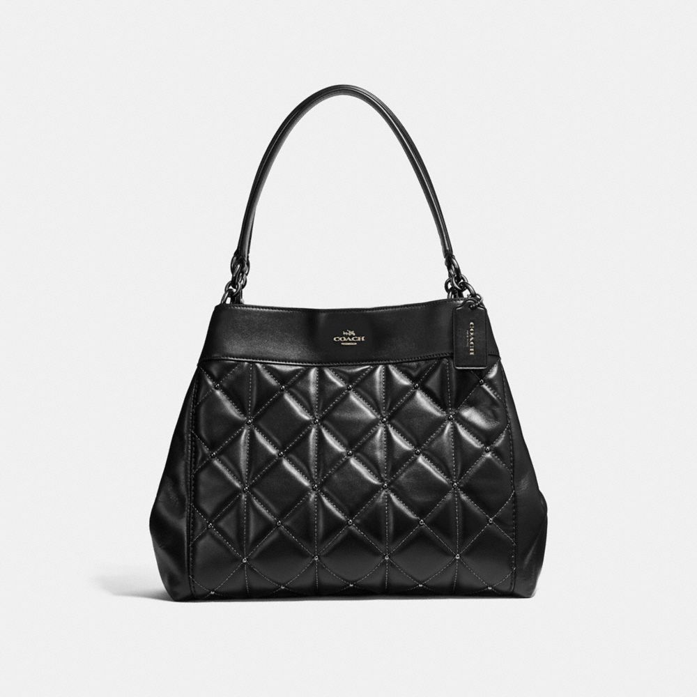 LEXY SHOULDER BAG WITH QUILTING - COACH f13950 - ANTIQUE  NICKEL/BLACK