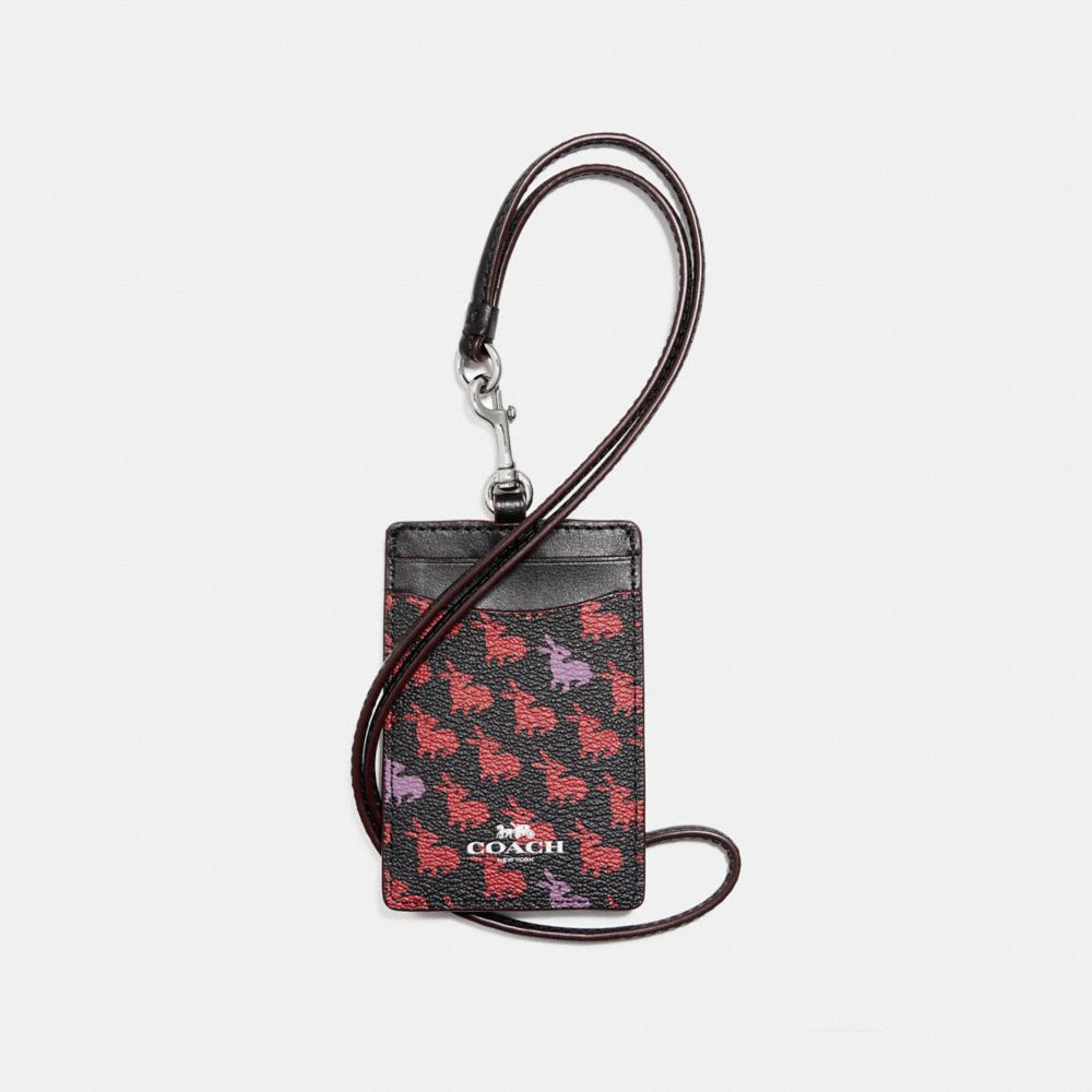 COACH F13955 - ID LANYARD IN BUNNY PRINT COATED CANVAS SILVER/BLACK MULTI