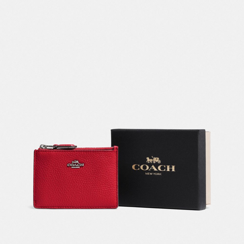 COACH F14469 BOXED MINI SKINNY ID CASE SV/RED