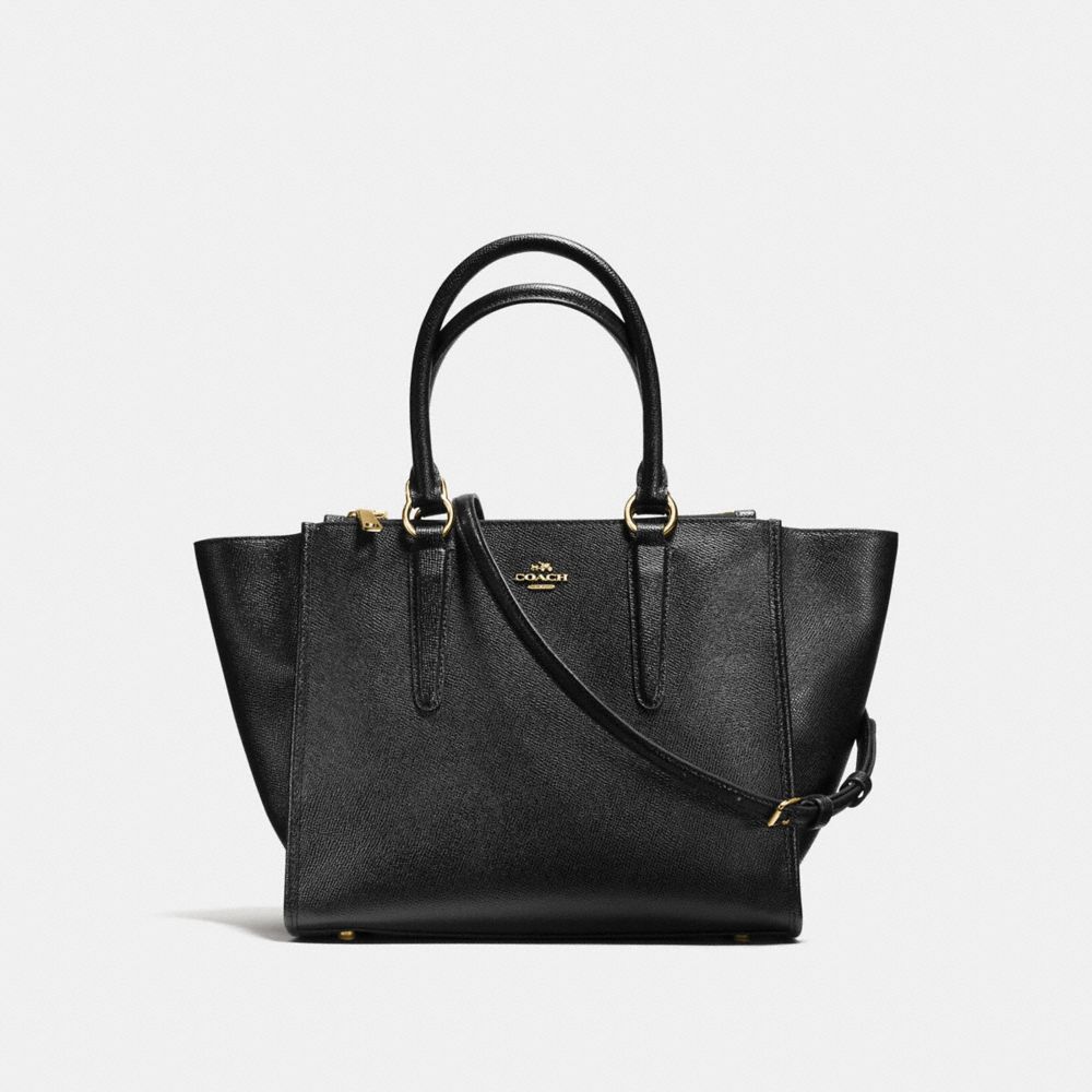 COACH F14928 Crosby Carryall In Crossgrain Leather IMITATION GOLD/BLACK