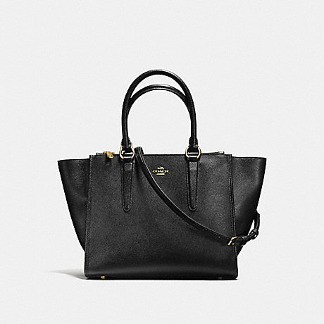 COACH F14928 CROSBY CARRYALL IN CROSSGRAIN LEATHER IMITATION-GOLD/BLACK