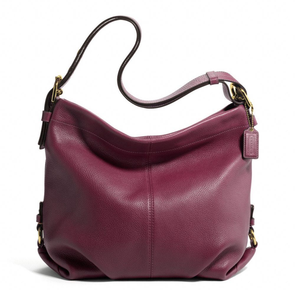 LEATHER DUFFLE - BRASS/BORDEAUX - COACH F15064