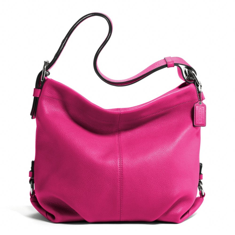 LEATHER DUFFLE - SILVER/FUCHSIA - COACH F15064