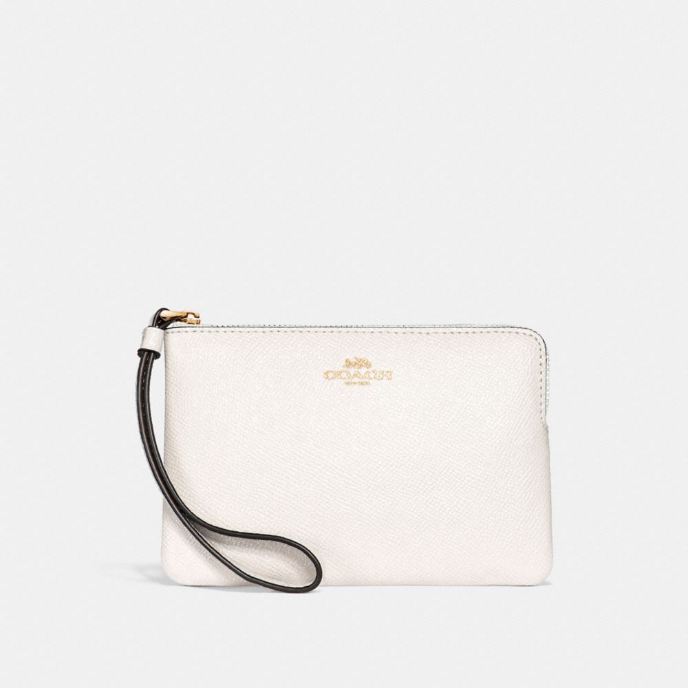 COACH F15154 CORNER ZIP WRISTLET CHALK/LIGHT GOLD